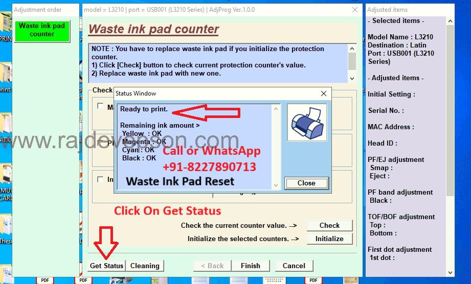 waste ink pad resetter download l3210